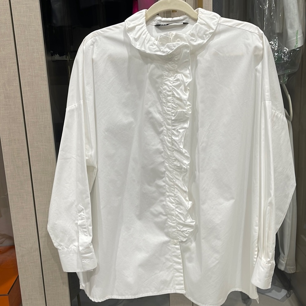 Zara White Button Down Shirt